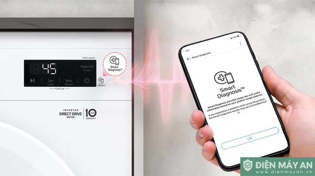 Máy giặt sấy LG Inverter giặt 9 kg - sấy 5 kg FB1209D5M